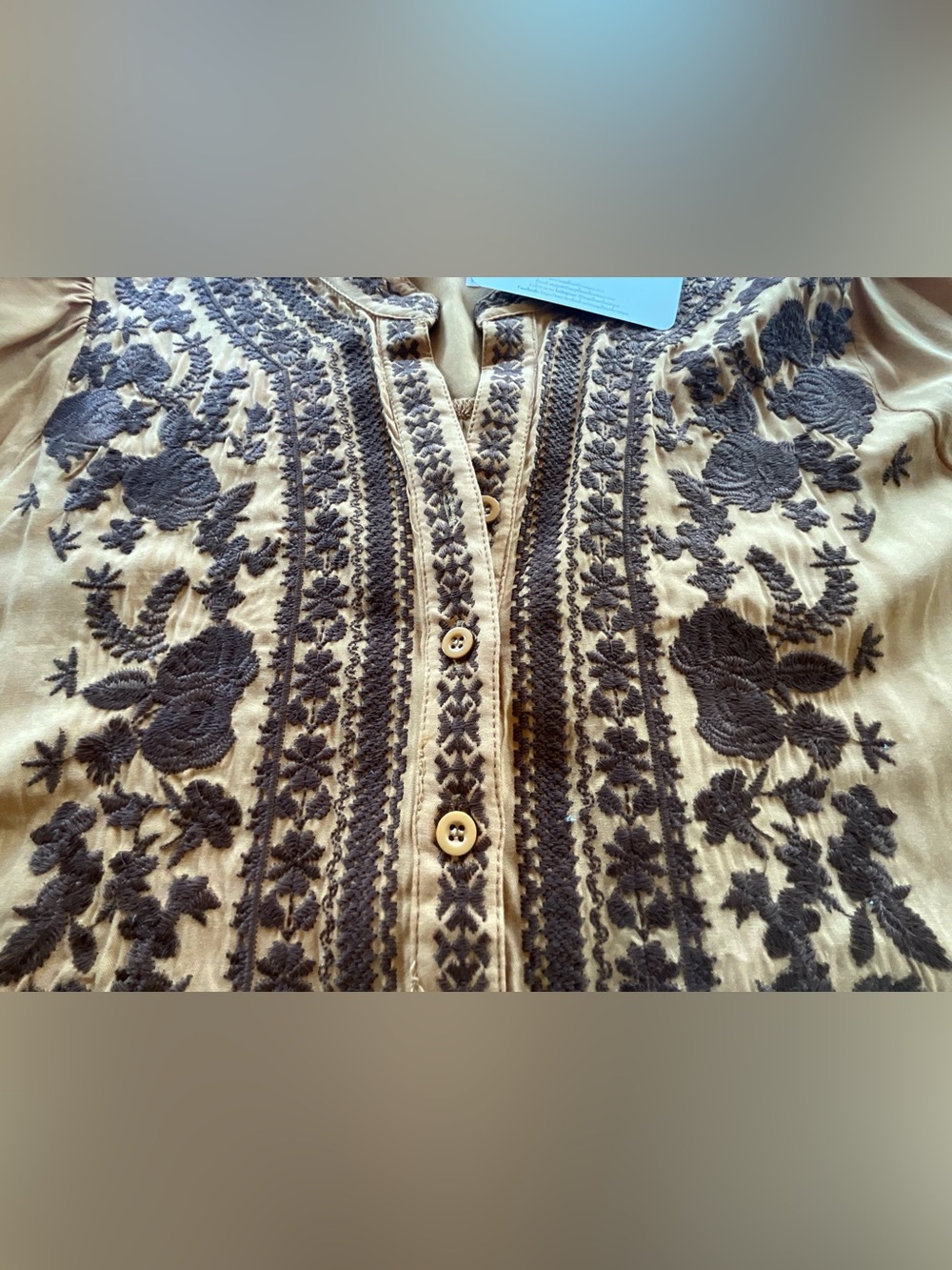 Angel Heart Boutique Mustard Embroidered Floral Top - Picture 7 of 10